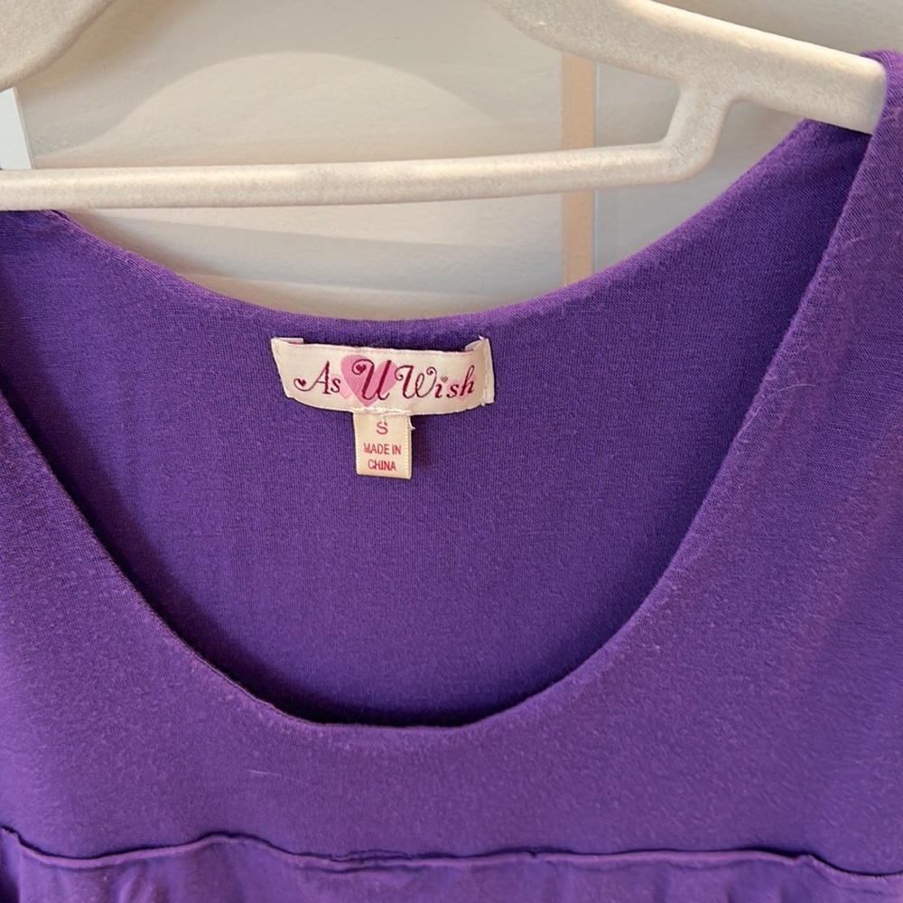 Purple Ruffle Tank Dress - Picture 4 of 5